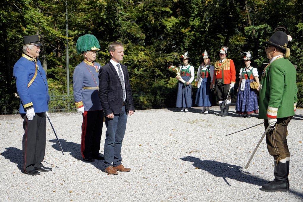 Vizebürgermeister Christoph Kaufmann beim landesüblichen Empfang anlässlich des  17. Kameradentreffens der Vereinigten Traditionsverbände Mitteleuropas (VTM) am 03. und 04. Oktober 2015 am Berg Isel in Innsbruck.